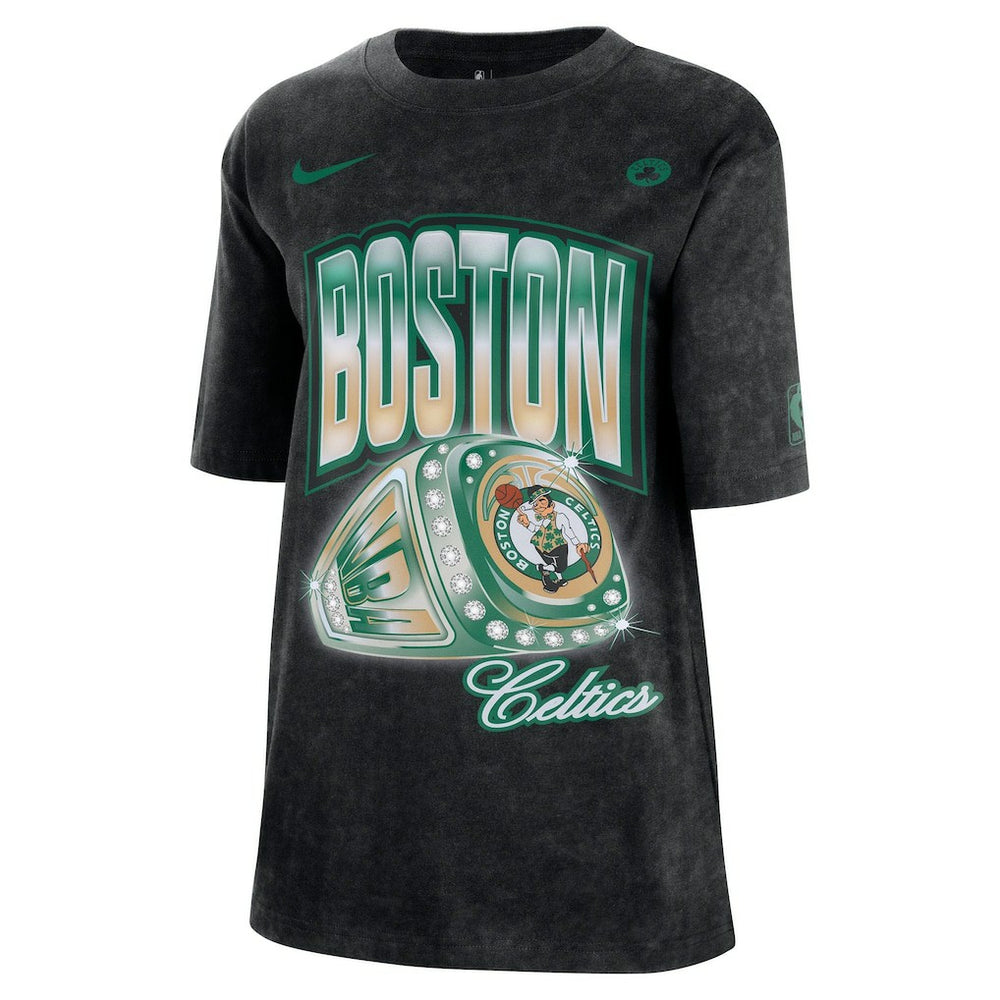 Nike - Boston Celtics Women's Courtside Original Content Vintage Washed Boyfriend T-Shirt - Black