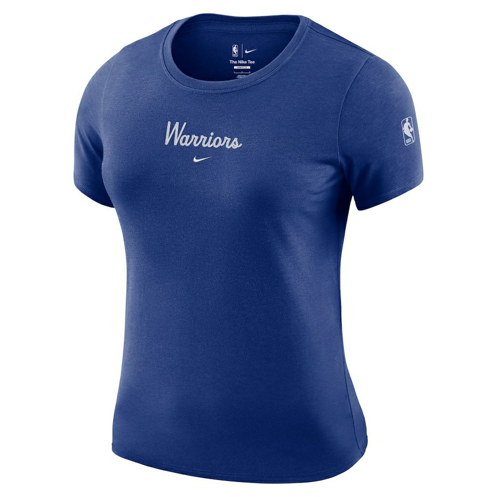 Nike - Golden State Warriors Women's Courtside Modest Cropped Tri-Blend T-Shirt - Royal