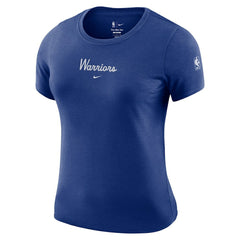 Nike - Golden State Warriors Women's Courtside Modest Cropped Tri-Blend T-Shirt - Royal