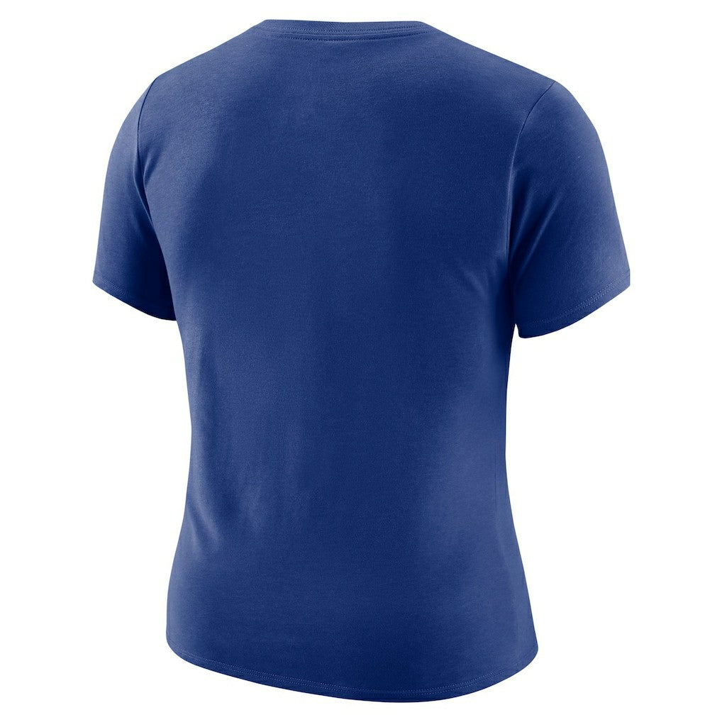 Nike - Golden State Warriors Women's Courtside Modest Cropped Tri-Blend T-Shirt - Royal