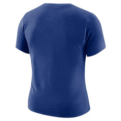 Nike - Golden State Warriors Women's Courtside Modest Cropped Tri-Blend T-Shirt - Royal