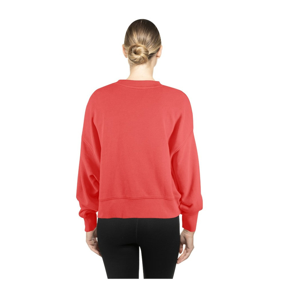 St. Louis Cardinals New Era Women's Boxy Mineral Wash Dolmen Sleeve Cropped Sweatshirt Lifestyle