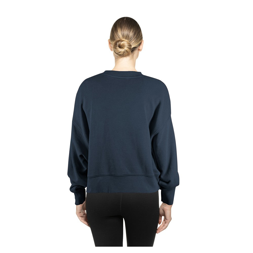 Cleveland Guardians New Era Women's Boxy Mineral Wash Dolmen Sleeve Cropped Sweatshirt for sale