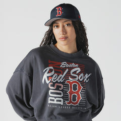 Boston Red Sox New Era Women's Boxy Mineral Wash Dolmen Sleeve Cropped Sweatshirt for sale