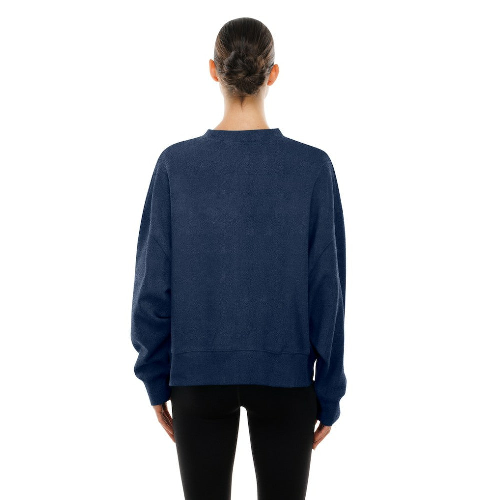 Boston Red Sox New Era Women's Boxy Mineral Wash Dolmen Sleeve Cropped Sweatshirt for sale