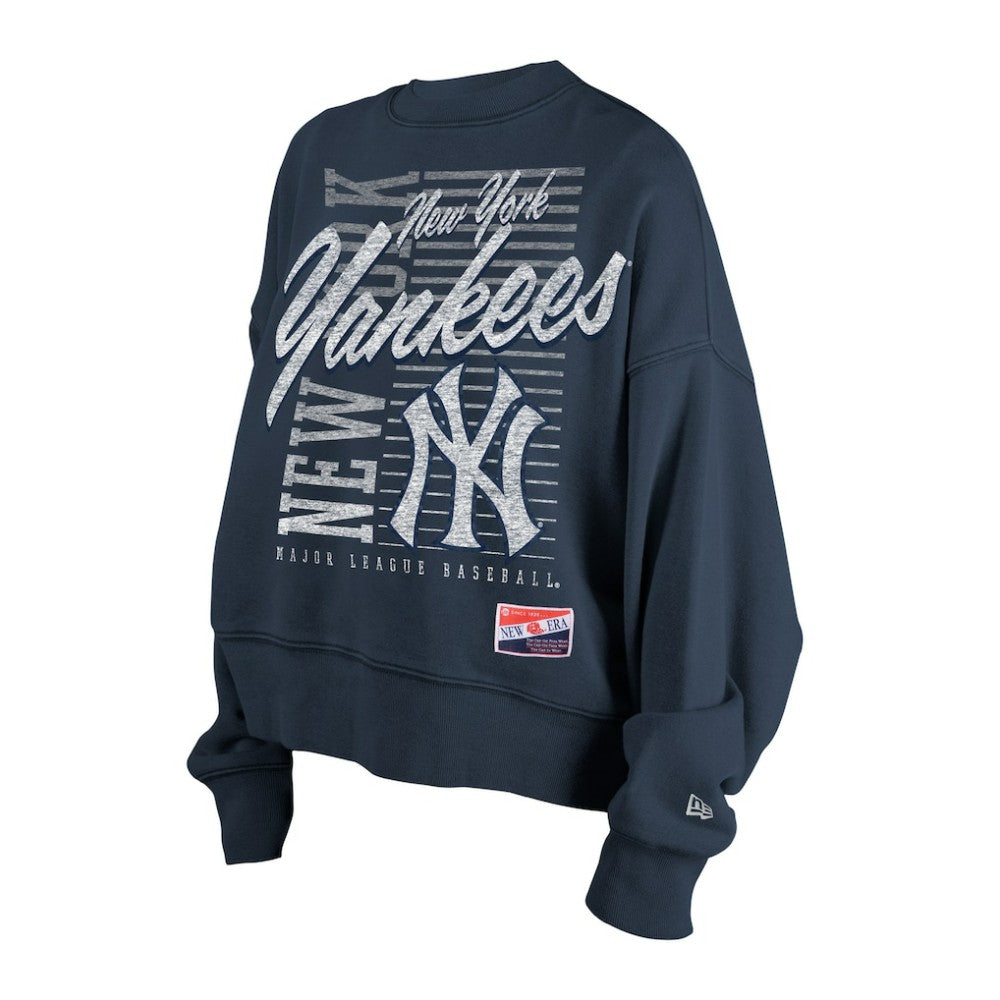 New York Yankees New Era Women's Boxy Mineral Wash Dolmen Sleeve Cropped Sweatshirt Lifestyle