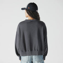 Houston Astros New Era Women's Boxy Mineral Wash Dolmen Sleeve Cropped Sweatshirt Clearance