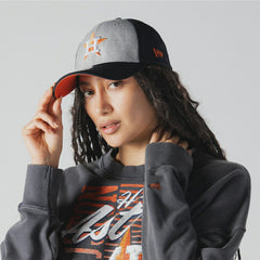 Houston Astros New Era Women's Boxy Mineral Wash Dolmen Sleeve Cropped Sweatshirt Clearance