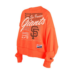 San Francisco Giants New Era Women's Boxy Mineral Wash Dolmen Sleeve Cropped Sweatshirt Lifestyle
