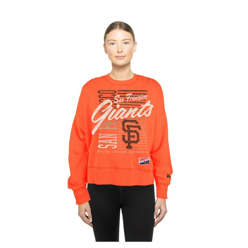San Francisco Giants New Era Women's Boxy Mineral Wash Dolmen Sleeve Cropped Sweatshirt Lifestyle