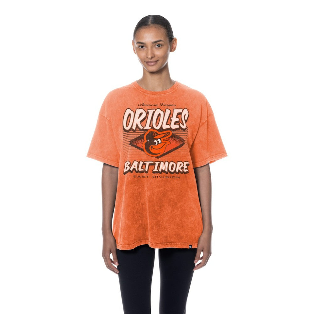 Baltimore Orioles New Era Women's Mineral Wash Oversized T-Shirt Lifestyle