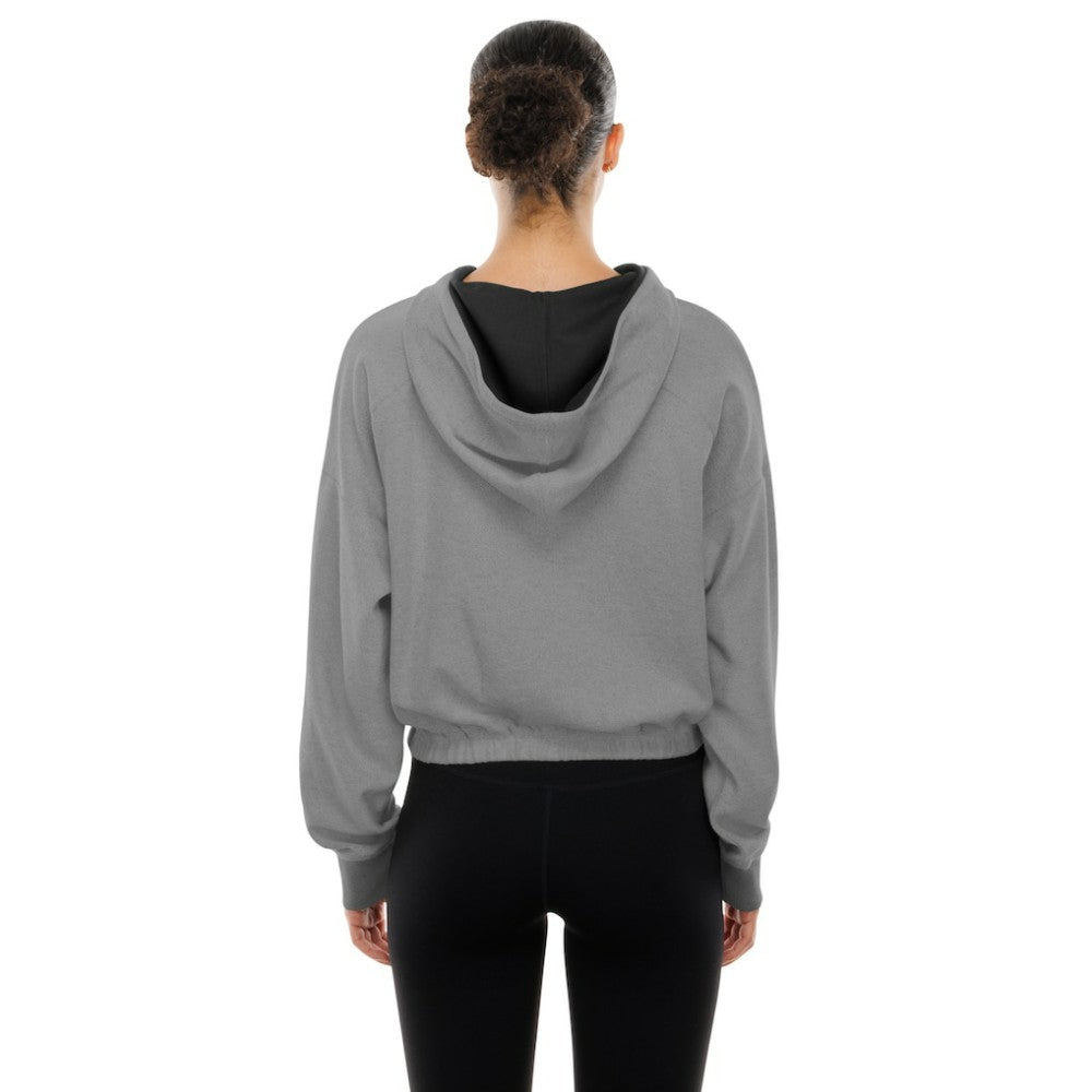 Baltimore Orioles New Era Women's Reversed Out French Terry Quarter-Zip Banded Crop Hoodie On Sale