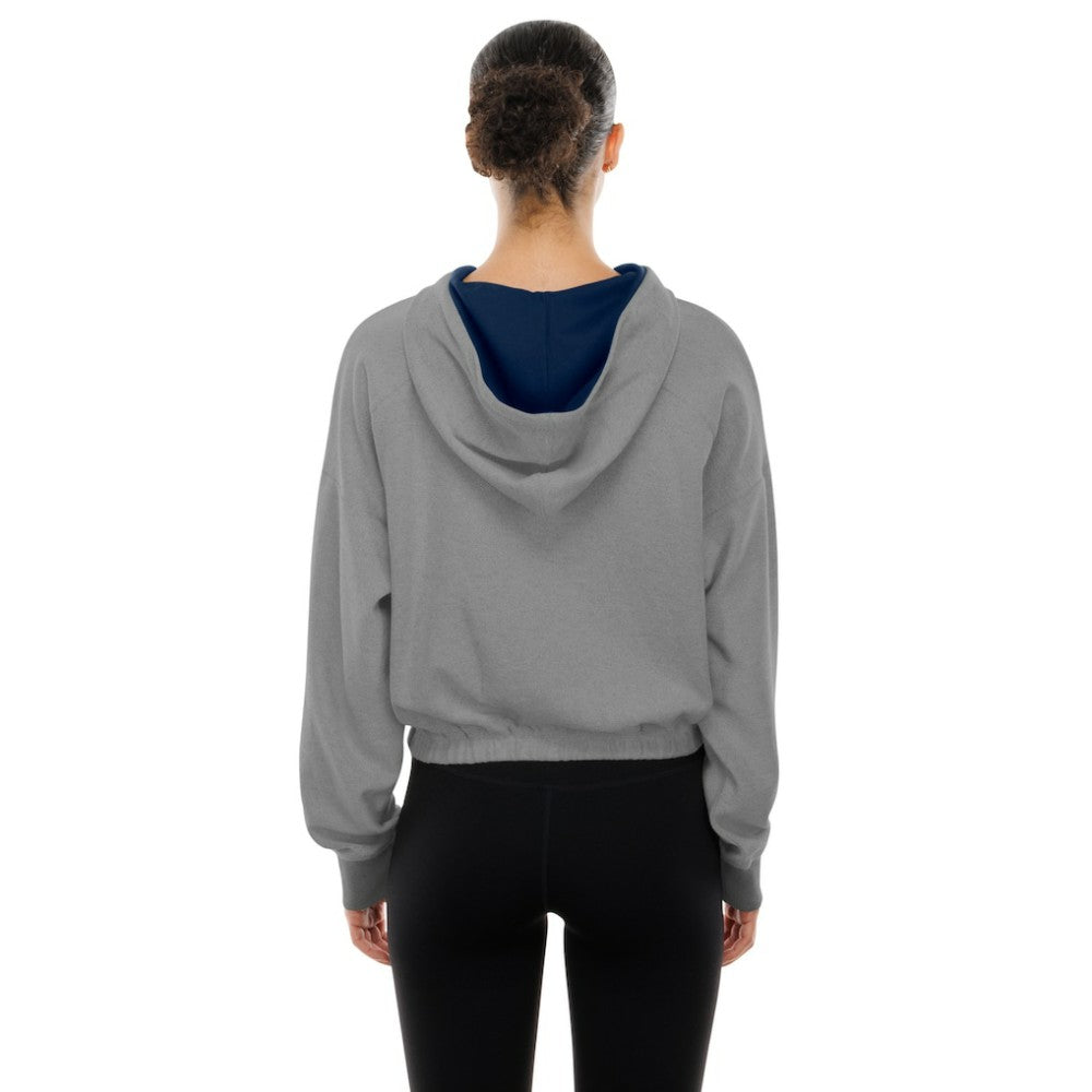 Atlanta Braves New Era Women's Reversed Out French Terry Quarter-Zip Banded Crop Hoodie discount