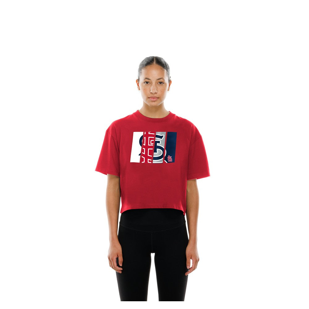 St. Louis Cardinals New Era Women's Boxy Foil Logo T-Shirt Online