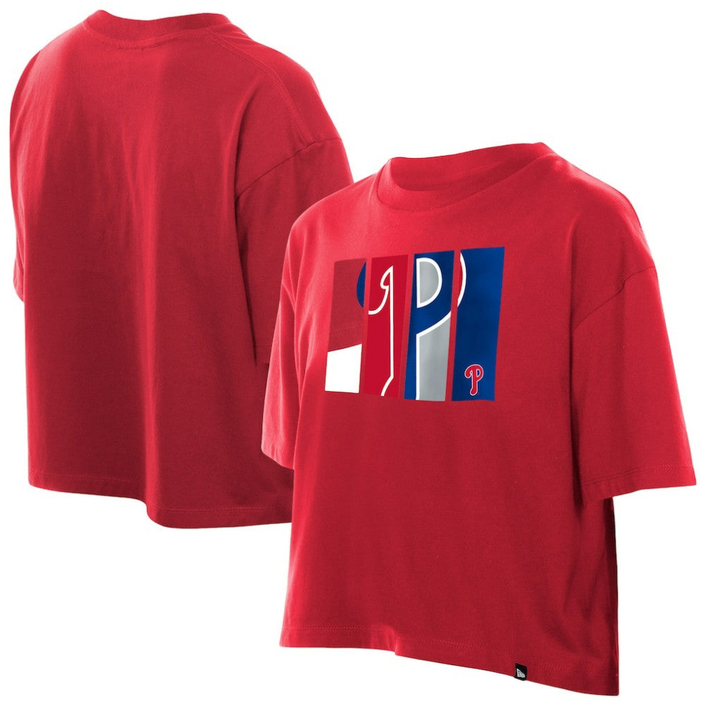 Philadelphia Phillies New Era Women's Boxy Foil Logo T-Shirt Near Me