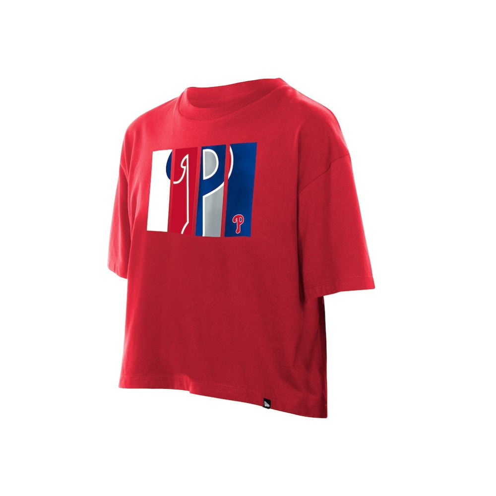 Philadelphia Phillies New Era Women's Boxy Foil Logo T-Shirt Near Me