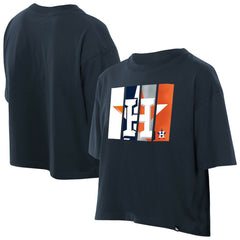 Houston Astros New Era Women's Boxy Foil Logo T-Shirt Lifestyle