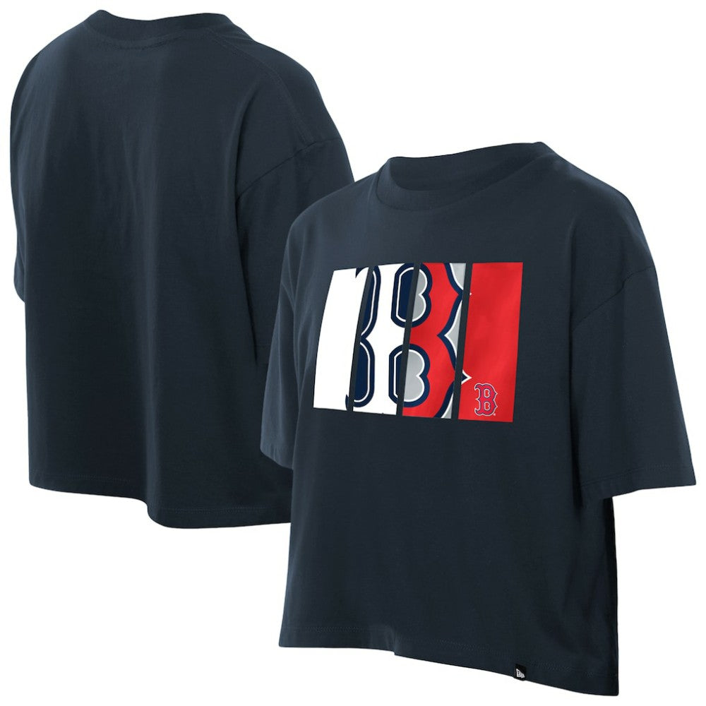 Boston Red Sox New Era Women's Boxy Foil Logo T-Shirt for sale