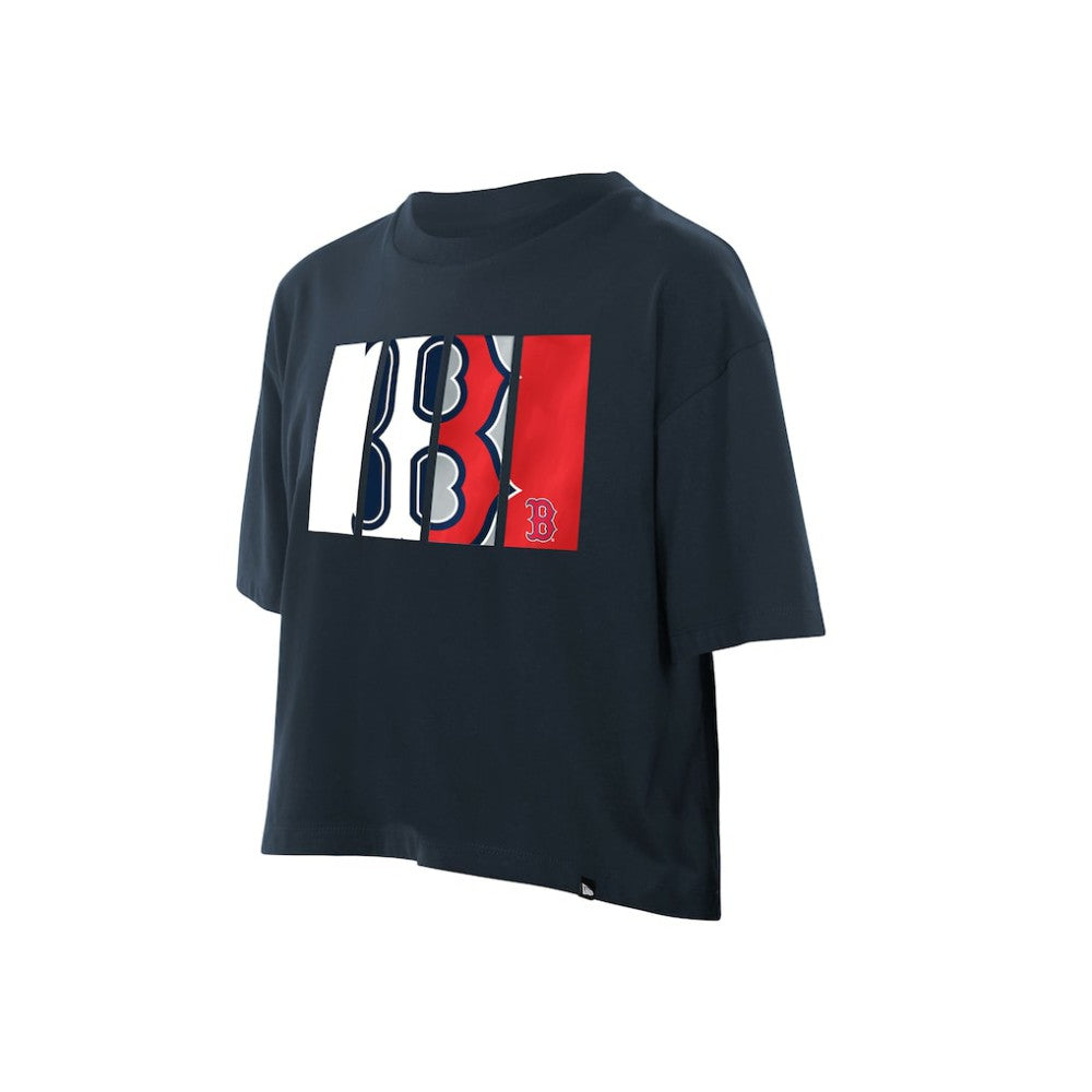 Boston Red Sox New Era Women's Boxy Foil Logo T-Shirt for sale