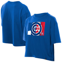 Chicago Cubs New Era Women's Boxy Foil Logo T-Shirt for sale
