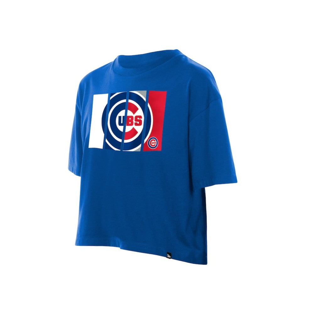 Chicago Cubs New Era Women's Boxy Foil Logo T-Shirt for sale