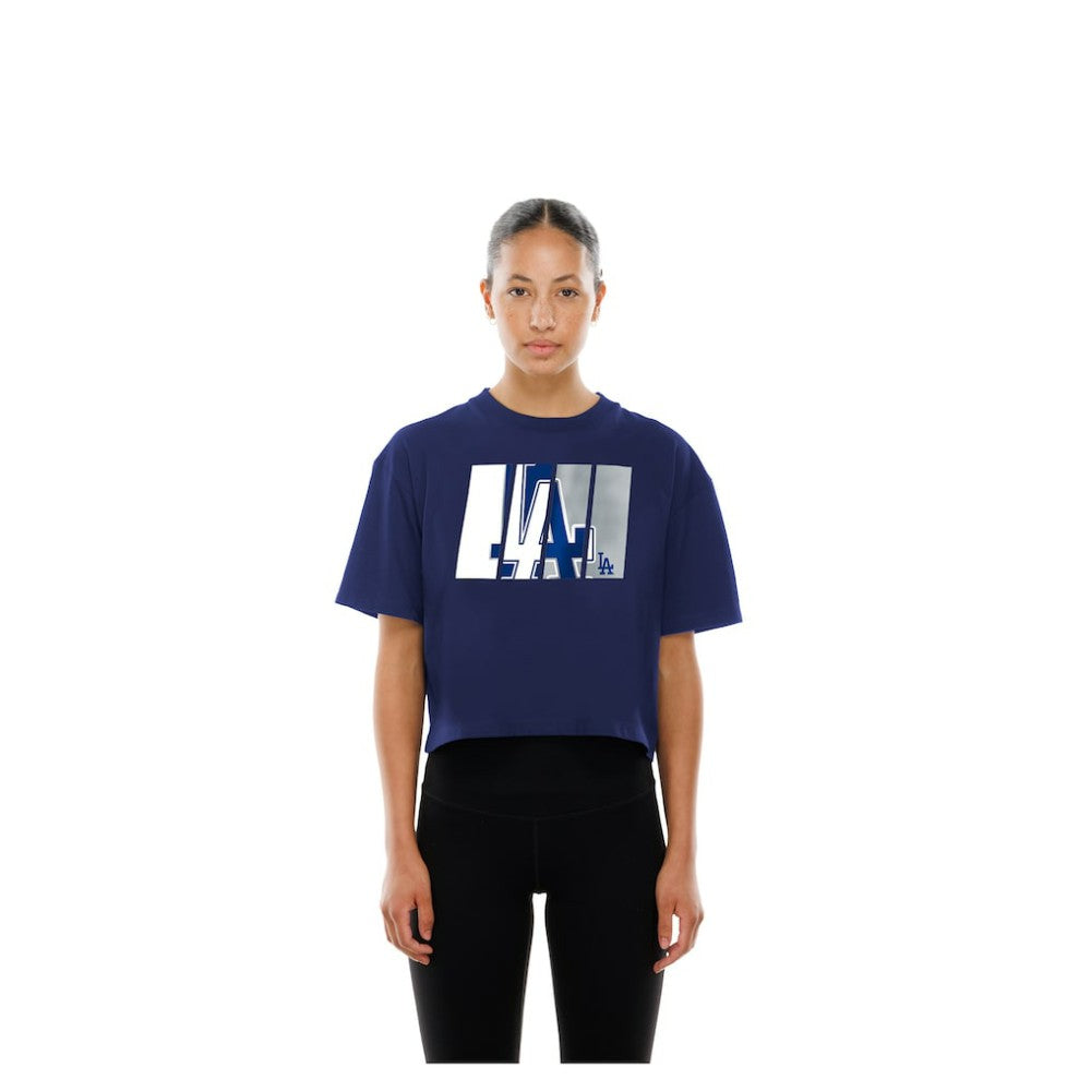 Los Angeles Dodgers New Era Women's Boxy Foil Logo T-Shirt Online