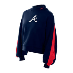 Atlanta Braves New Era Women's Mock Neck Balloon Sleeve Sweatshirt Near Me