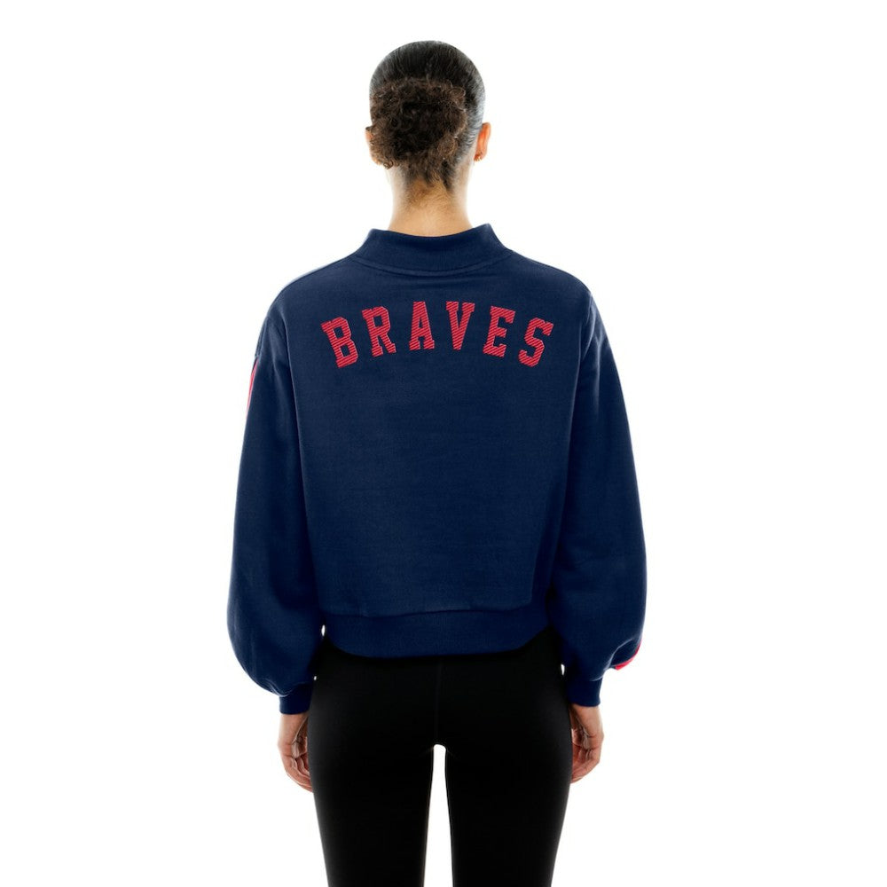 Atlanta Braves New Era Women's Mock Neck Balloon Sleeve Sweatshirt Near Me