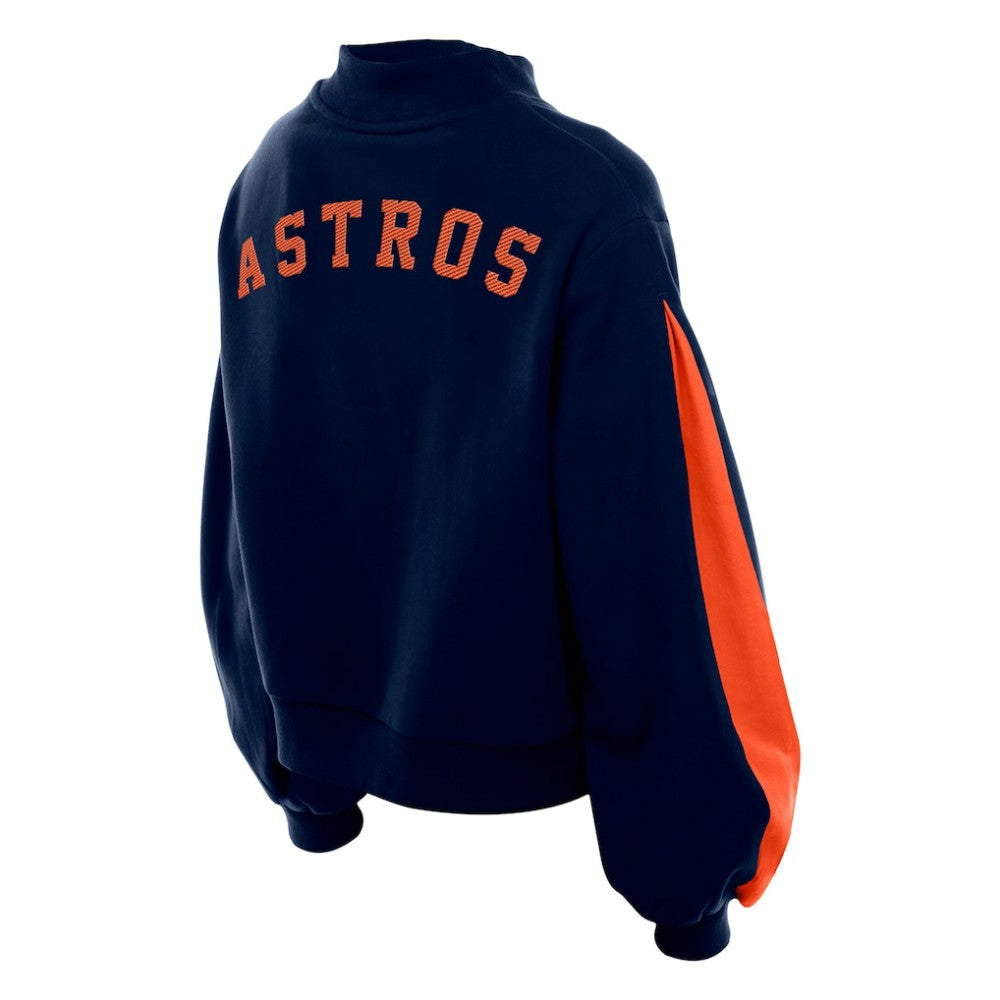 Houston Astros New Era Women's Mock Neck Balloon Sleeve Sweatshirt for sale