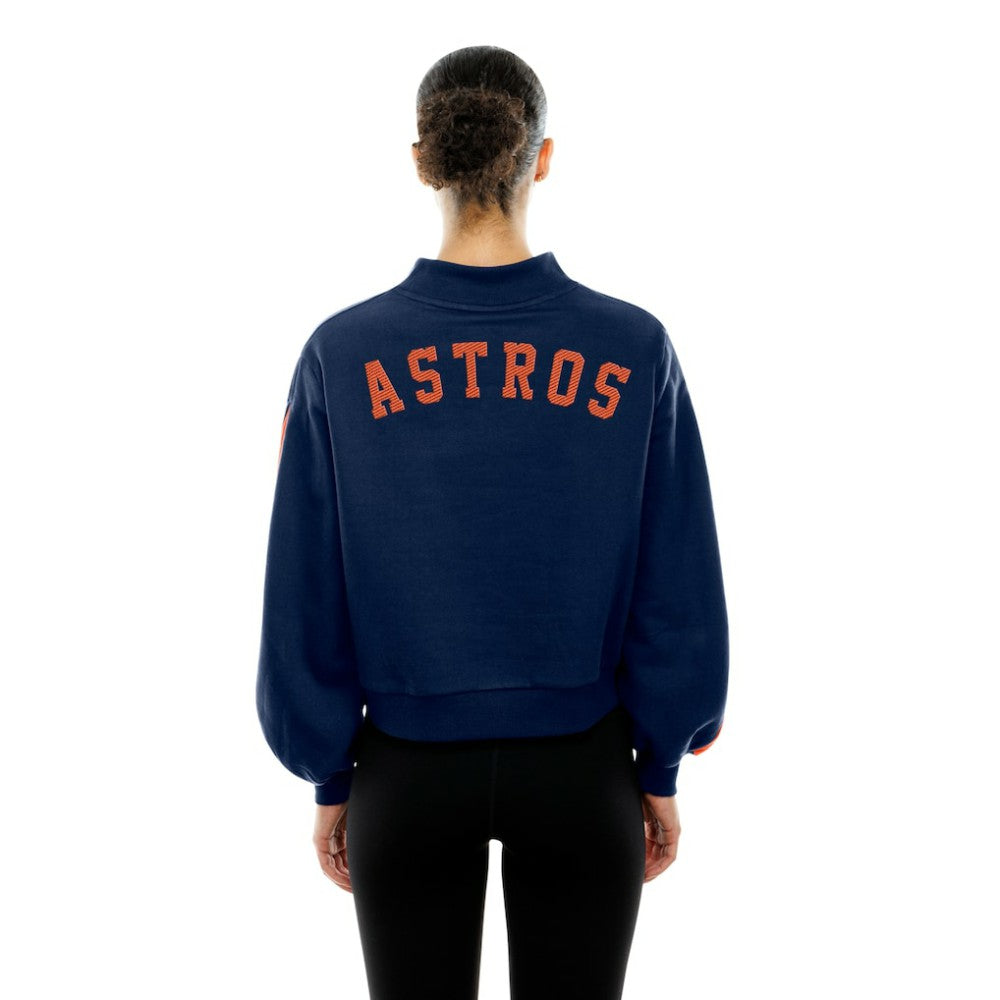 Houston Astros New Era Women's Mock Neck Balloon Sleeve Sweatshirt for sale