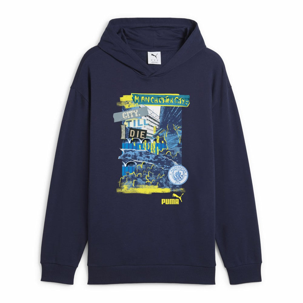 Puma Manchester City ftblNRGY+ Pullover Hoodie - Navy