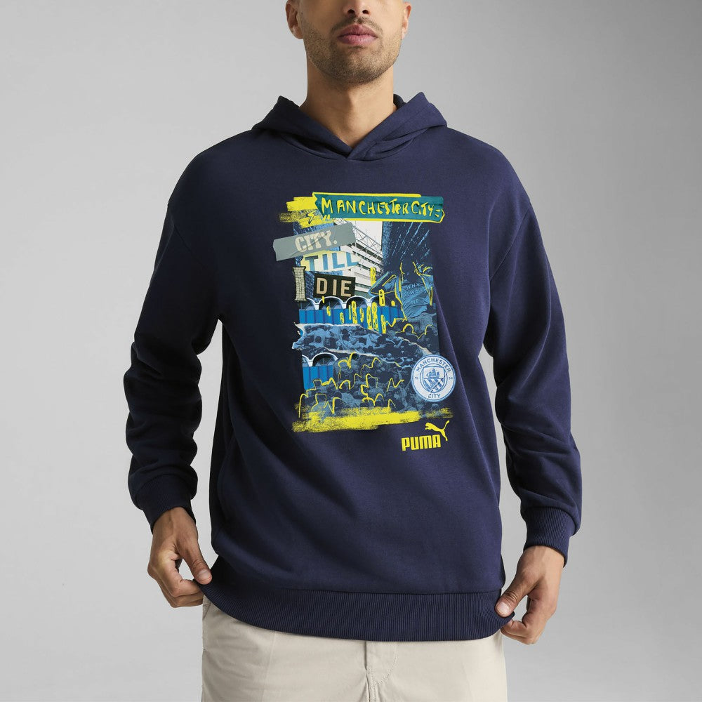 Puma Manchester City ftblNRGY+ Pullover Hoodie - Navy