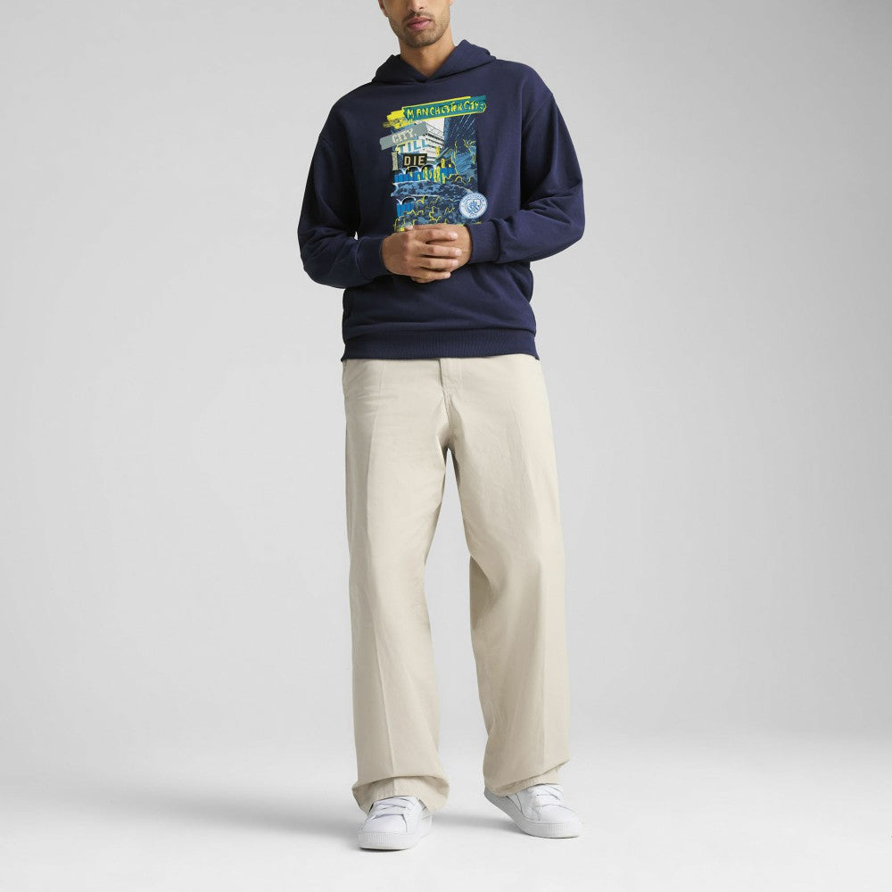 Puma Manchester City ftblNRGY+ Pullover Hoodie - Navy