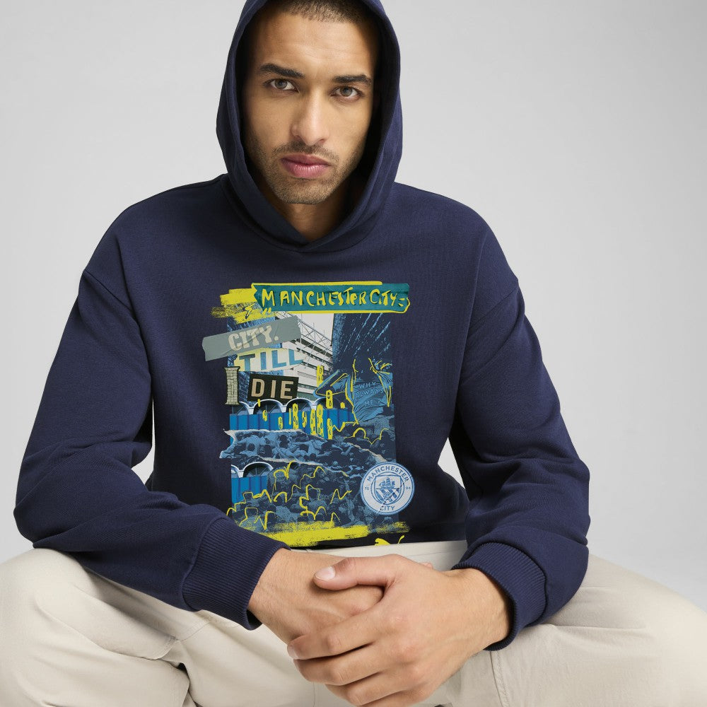 Puma Manchester City ftblNRGY+ Pullover Hoodie - Navy