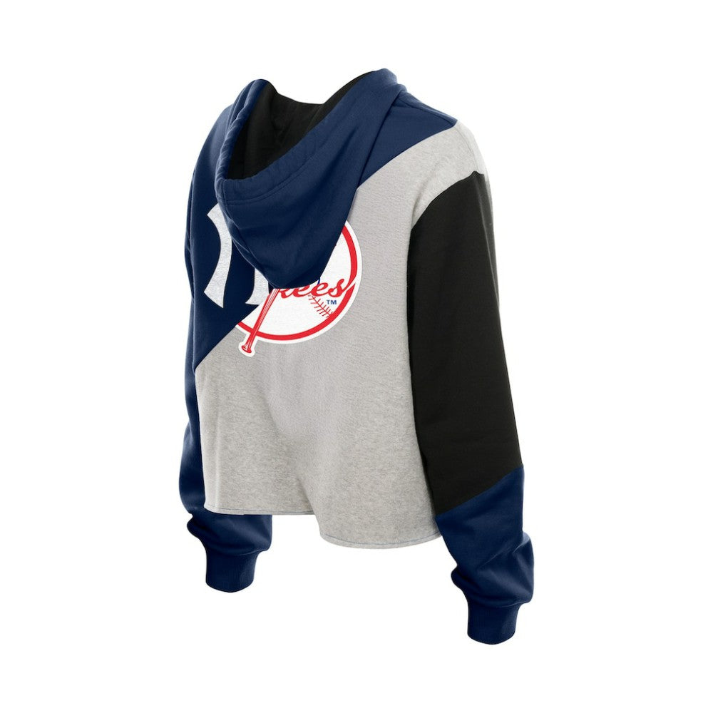 New York Yankees New Era Women's Upcycled Color Block Cropped Boxy Hoodie for sale