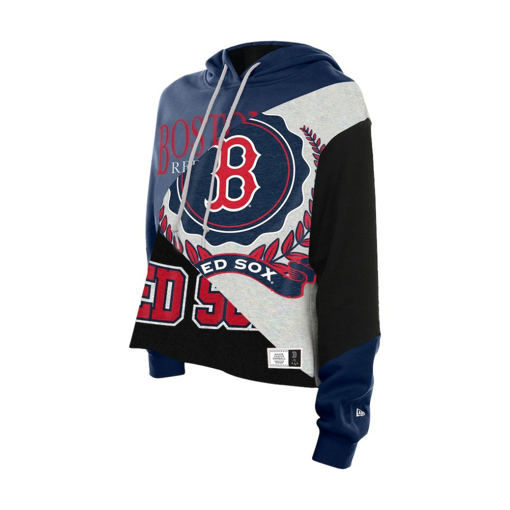 Boston Red Sox New Era Women's Upcycled Color Block Cropped Boxy Hoodie Near Me
