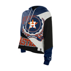 Houston Astros New Era Women's Upcycled Color Block Cropped Boxy Hoodie On Sale