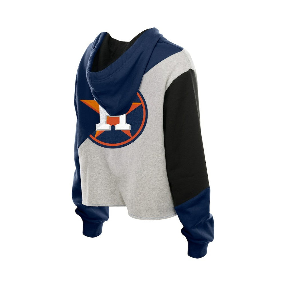 Houston Astros New Era Women's Upcycled Color Block Cropped Boxy Hoodie On Sale