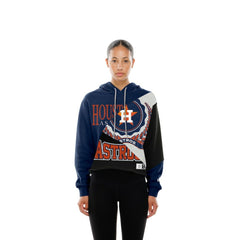 Houston Astros New Era Women's Upcycled Color Block Cropped Boxy Hoodie On Sale