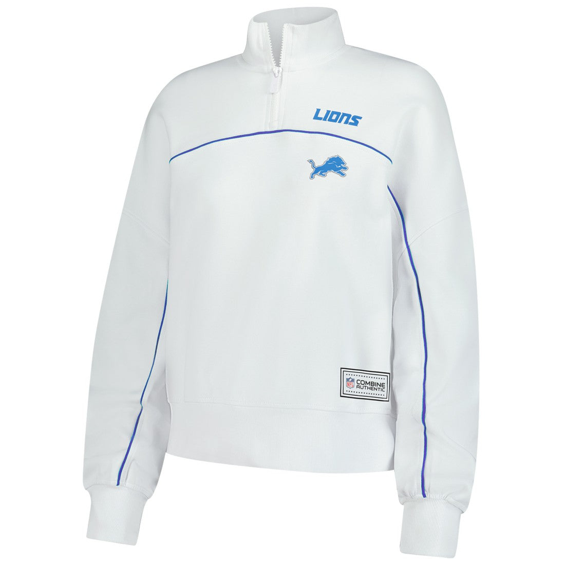 New Era Detroit Lions Female Adult White Functional Fandom Quarter-Zip Sweatshirt - NFL