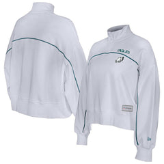 New Era Philadelphia Eagles Female Adult White Functional Fandom Quarter-Zip Sweatshirt - NFL