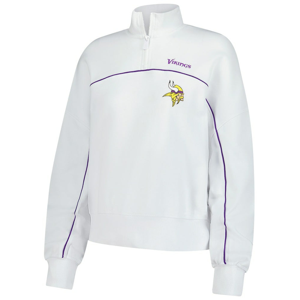 New Era Minnesota Vikings Female Adult White Functional Fandom Quarter-Zip Sweatshirt - NFL