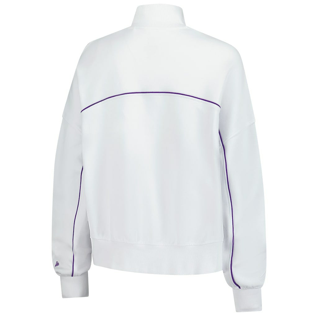 New Era Minnesota Vikings Female Adult White Functional Fandom Quarter-Zip Sweatshirt - NFL