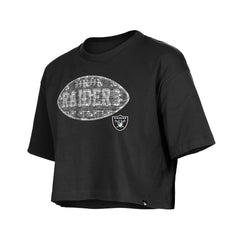 Las Vegas Raiders New Era Girl's Flip Sequin Boxy T-Shirt Black - NFL