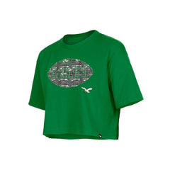 Philadelphia Eagles New Era Girl's Flip Sequin Boxy T-Shirt Kelly Green - NFL