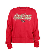San Francisco 49ers New Era Girl's Flip Sequin Sweatshirt Scarlet - NFL