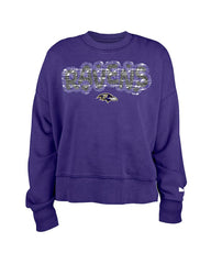 Baltimore Ravens New Era Girl's Flip Sequin Sweatshirt Purple - NFL