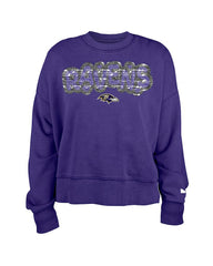 Baltimore Ravens New Era Girl's Flip Sequin Sweatshirt Purple - NFL