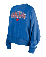 Buffalo Bills New Era Girl's Flip Sequin Sweatshirt Royal - NFL