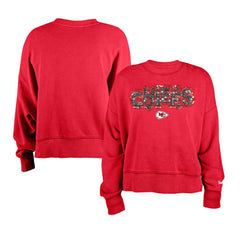 Kansas City Chiefs New Era Girl's Flip Sequin Sweatshirt Red - NFL